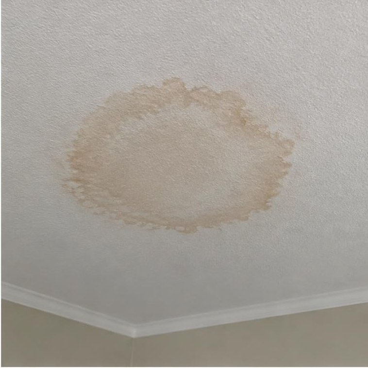 Brown ceiling water stain