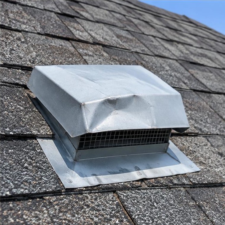 Dented metal vent cap
