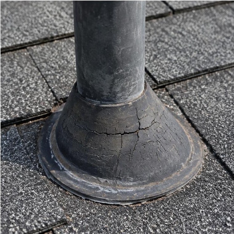 Cracked pipe boot collar