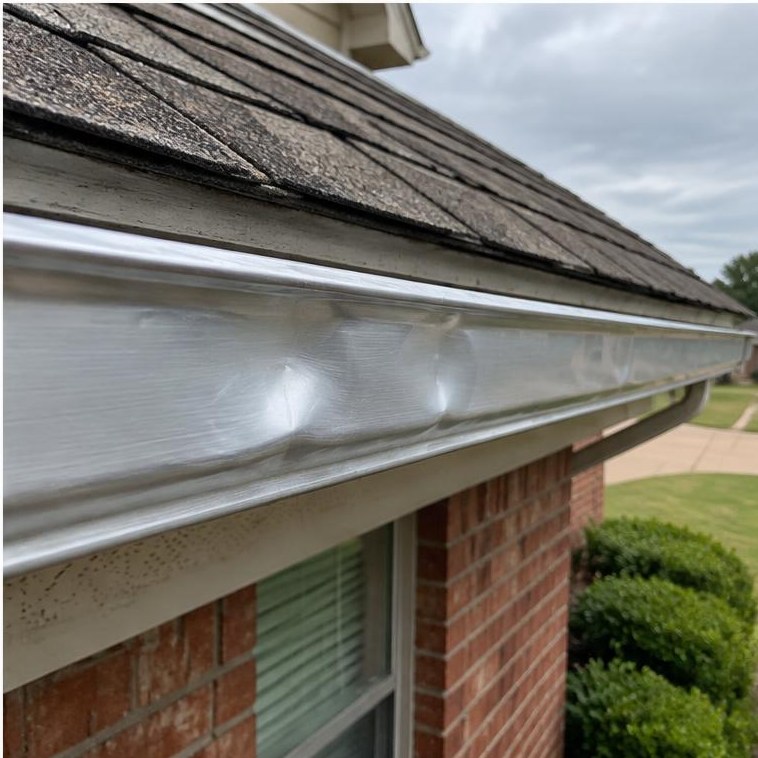 Dented gutter detail