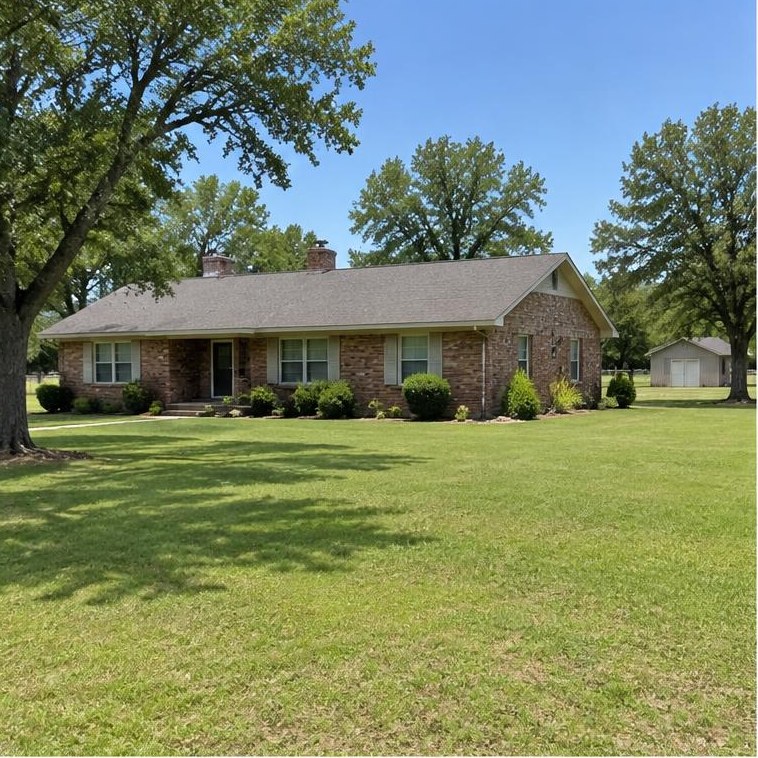 AI-made example of a pitched-roof home with Edmond-area architectural features