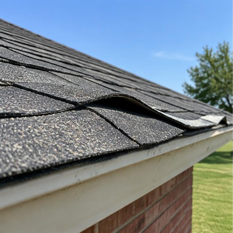 Creased asphalt shingles