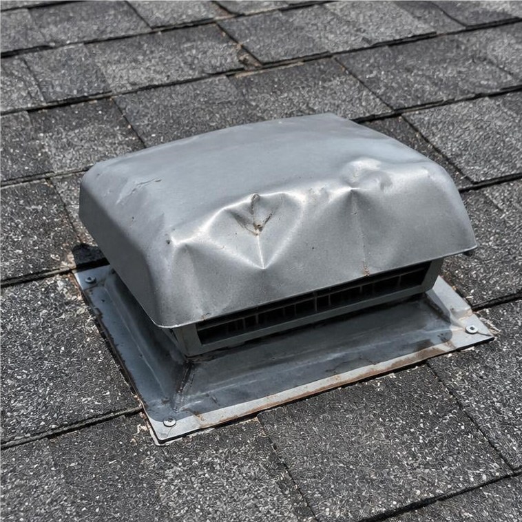 Dented metal vent