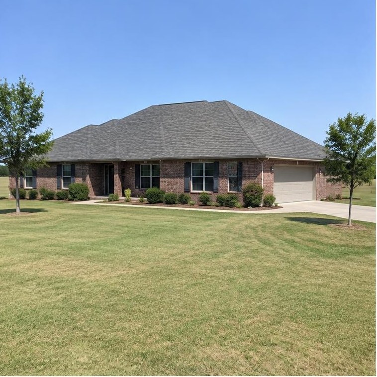 AI-made example of a pitched-roof home with Edmond-area architectural features