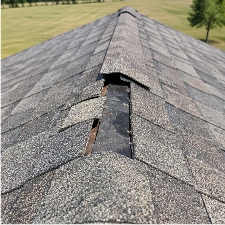 Missing ridge shingles