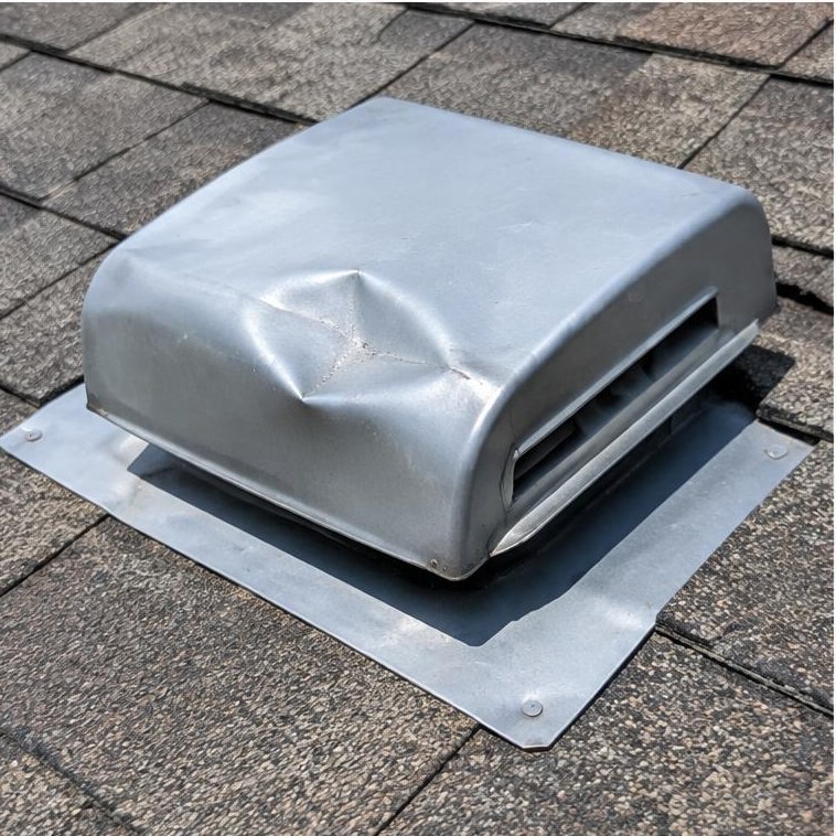 Dented roof vent