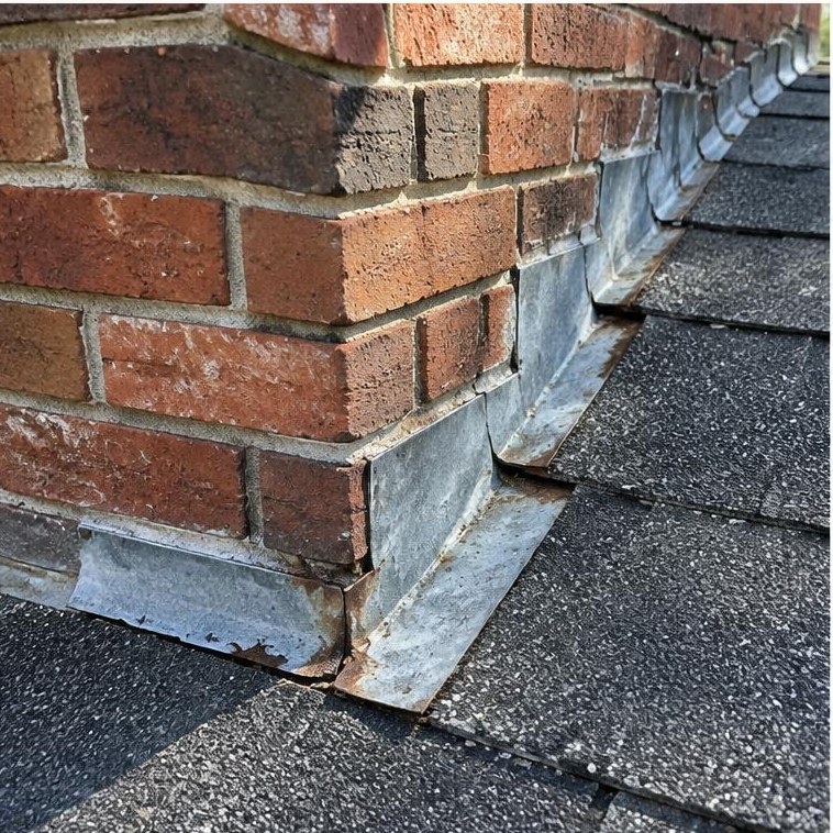 Brick chimney flashing