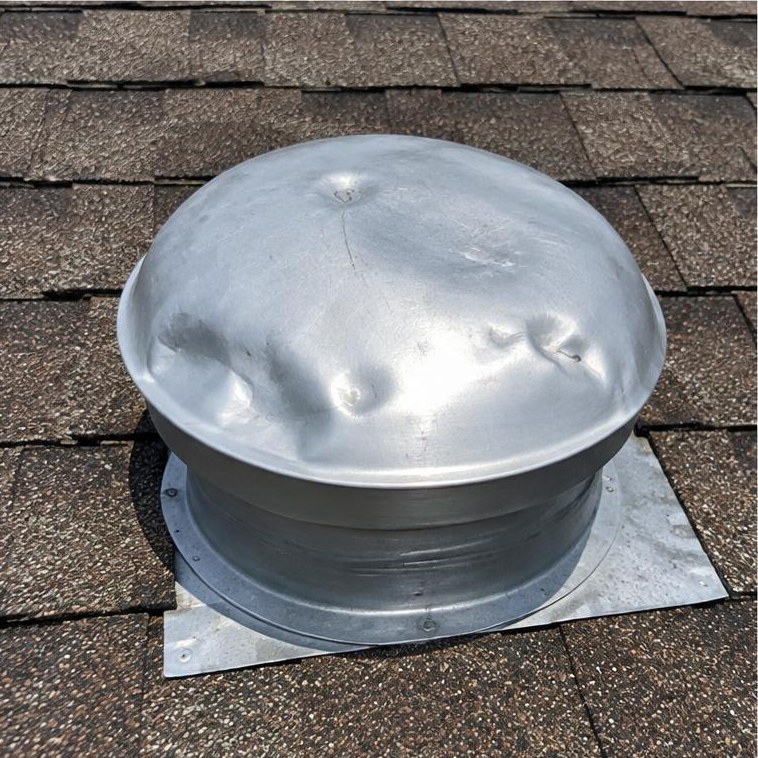Dents on a roof vent