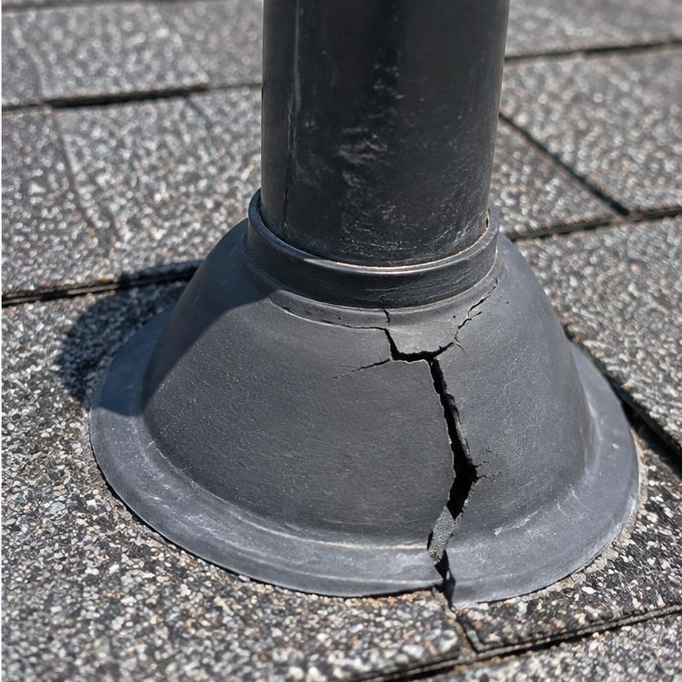 Cracked pipe boot collar